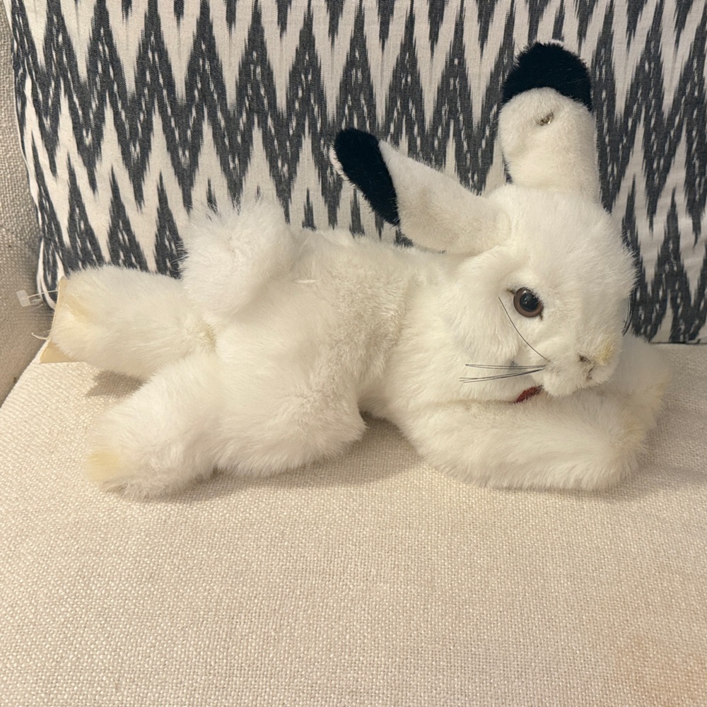 Vintage Steiff Topsi Plush White and Stuffed Bunny 9” Long